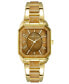 ფოტო #1 პროდუქტის Women's Square Gold-Tone Alloy with Brown Plastic Bracelet Watch 38mm