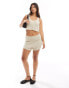 ASOS DESIGN knitted boucle short co-ord in stone