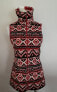 American Living Women's Zip Front Mock Neck Vest Tribal Red XS