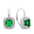 Interesting silver earrings with emeralds EA399WG