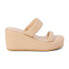 Фото #1 товара COCONUTS by Matisse Unique Platform Wedge Womens Beige Casual Sandals UNIQUE-12