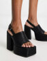 Heartbreak chunky platform sandals in black