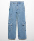 Women's Pockets Detail Loose Cargo Jeans