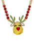 Faux Stone Reindeer Pendant Necklace