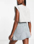 Фото #2 товара Topshop mini side split denim skirt in dirty bleach