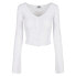 URBAN CLASSICS Cardigan Cropped Rib Long Sleeve V Neck T-Shirt