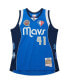 Фото #2 товара Men's and Women's Dirk Nowitzki Blue Dallas Mavericks Hall of Fame Class of 2023 Throwback Swingman Jersey