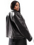 COLLUSION Plus oversized biker jacket in black