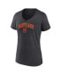 ფოტო #3 პროდუქტის Women's Heather Charcoal Maryland Terrapins Evergreen Campus V-Neck T-shirt