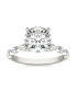 Moissanite Accented Solitaire Engagement Ring (2-1/2 Carat Total Weight Diamond Equivalent) in 14K White Gold