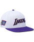 ფოტო #2 პროდუქტის Men's White and Purple Los Angeles Lakers Hardwood Classics 50th Anniversary Snapback Hat