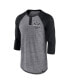 Men's Heathered Gray, Black Chicago White Sox Iconic Above Heat Speckled Raglan Henley 3/4 Sleeve T-shirt