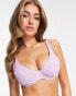 Фото #2 товара Ivory Rose Fuller Bust mix and match balconette bikini top in lilac crinkle