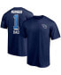 Фото #2 товара Men's Navy Tennessee Titans #1 Dad T-shirt