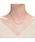 ფოტო #2 პროდუქტის Classic Sterling Silver White Gold Plated with Cubic Zirconia Curved Bar Wedding Necklace