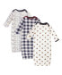 ფოტო #1 პროდუქტის Baby Girls Quilted Cotton Long-Sleeve Gowns 3pk, Pink Navy Floral, 0-6 Months