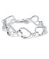 ფოტო #1 პროდუქტის Heart Link Bracelet in Silver Plate or 18k Gold Plate