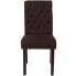 Hercules Series Brown Fabric Parsons Chair With Rolled Back, Accent Nail Trim And Walnut Finish