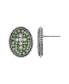 ფოტო #1 პროდუქტის Pewter Turquoise Seeded Beads Crystal Cross Oval Button Earring