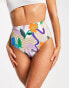 Фото #1 товара ASOS DESIGN mix and match high waist bikini bottom in floral swirl print