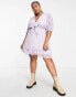 Фото #4 товара River Island Plus chiffon tea mini dress in lilac