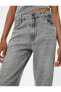 Фото #12 товара Düz Paça Yüksek Bel Taşlı Kot Pantolon Cepli - Nora Longer Straight Jeans