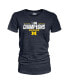 ფოტო #1 პროდუქტის Women's Navy Michigan Wolverines 2023 Big Ten Football Conference Champions Locker Room Tri-Blend Crew-Neck T-shirt
