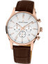 Фото #1 товара Мужские наручные часы с коричневым кожаным ремешком Jacques Lemans 1-2025E London chrono 42 mm 10ATM