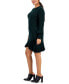 Фото #3 товара Petite Ruffled-Hem Cable-Knit Sweater Dress