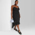 Фото #1 товара Women's High-Low Hem Chiffon Dress - Wild Fable Black 2X