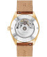 ფოტო #2 პროდუქტის Men's Heritage Datron Swiss Automatic Cognac Genuine Leather Strap Watch 40mm