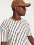 New Look oversized stripe t-shirt in white and navy