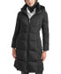 ფოტო #1 პროდუქტის Women's Diamond Quilted Side Belted Hooded Puffer Coat