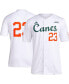 Фото #2 товара Men's #23 White Miami Hurricanes Team Baseball Jersey