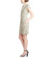 Women's Printed Cap-Sleeve Sheath Dress