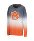 Women's Heather Navy, Heather Orange Auburn Tigers Winkle Dip-Dye Long Sleeve T-shirt