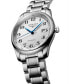 ფოტო #4 პროდუქტის Men's Swiss Automatic Silver-Tone Stainless Steel Bracelet Watch 40mm