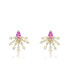 Pink Sapphire and Diamond Burst Earrings