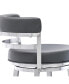 Фото #13 товара Madrid 26" Counter Height Swivel Gray Artificial leather and Brushed Stainless Steel Bar Stool