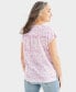 ფოტო #3 პროდუქტის Women's Printed Boat-Neck Short Sleeve Top, Created for Macy's