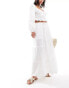 Rhythm classic tiered maxi skirt in white