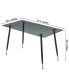 Фото #6 товара Elegant Grey Glass Coffee Table with Durable Metal Legs