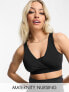Фото #1 товара Lindex MOM Naima wrap front nursing sports bra in black