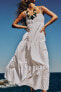Фото #4 товара Комбинированное платье миди из поплина ZARA