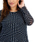 Plus Size Printed Mesh Top, Created for Macy's