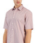Фото #3 товара Men's Regular-Fit Stretch Chevron Geo-Print Button-Down Shirt, Created for Macy's