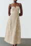 Фото #3 товара Платье миди с цветочной вышивкой ZARA