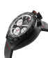 ფოტო #2 პროდუქტის Men's Canal Street Chrono Swiss Automatic Italian Black Leather Strap Watch 48mm