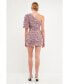 ფოტო #4 პროდუქტის Women's One Shoulder Sequin Mini Dress