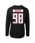 Фото #3 товара Men's Connor Bedard Black Chicago Blackhawks Oscar Name and Number Long Sleeve T-shirt